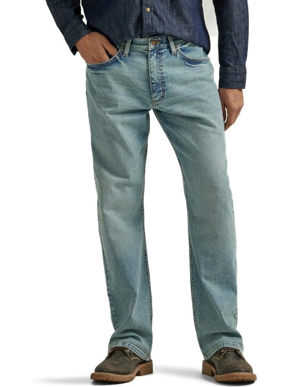 Men's Relaxed Fit Bootcut Jeans - Stretch Denim, Comfortable & Versatile Style